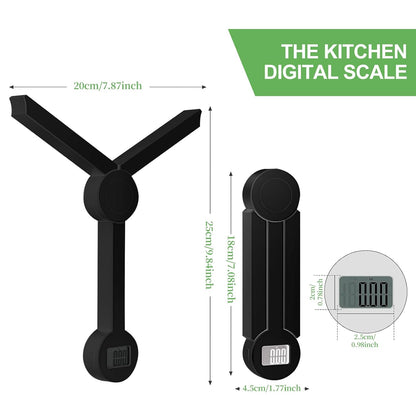 Folding Food Scale, Digital Kitchen Scale, Portable Food Scale Travel Scale for Food, Collapsible Mini Pocket Scale Grams and Ounces, Ideal for Diet Calorie Control Compact Kitchen (Black)