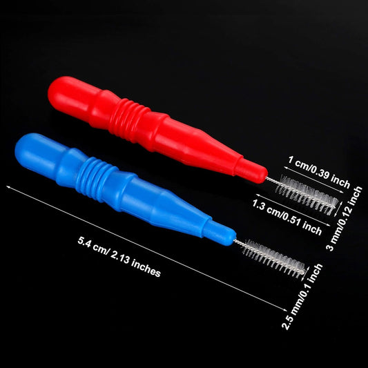 100 Pcs Braces Dental Brush Flosser for Cleaner Interdental Brush Toothpick Tooth Flossing Head Oral Dental Toothpick Cleaners Cleaning Tool(Red and Blue).