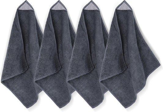 4 Pack Magnetic Microfiber Cleaning Cloth, Dry Erase Erasers Cleaner for Whiteboards, Blackboards, Chalkboards, Glassboards, Home, Office, School, Gray, 10'' x 9.25''