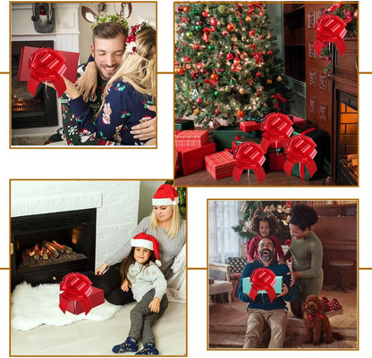 16 Pcs Ped Pull Bows for Gift Wrapping,6 Inch Gift Bows for Presents,Birthday,Anniversary,Party,Christmas,Wreath,Holiday Celebration Gift Decoration (16Pcs Red)