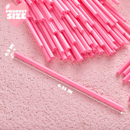 120 PCS Valentine Heart Shaped Pink Straws, Reusable Drinking Cute Straw for Valentine's day Cocktail, Birthday Party, Bridal Shower, Wedding Supplies, Valentine Party