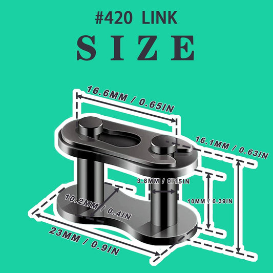 #420 Chain Master Link Carbon Steel Heavy Duty for 50cc 70cc 90cc 110cc 125cc Dirt Bike Quad Buggy Mini Bike Pit ATV Scooter 8pcs