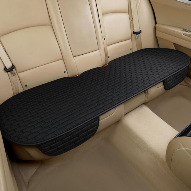Black Back Seat Cover, Rear Car Seat Cover for Cars Truck SUV,Seat Covers with Storage Pocket,Bottom Auto Seat Cushion Pad Mat for Most Vehicles-Black,1 Pcs. Hover Image