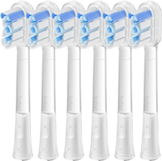 Cushioned Toothbrush Heads 6 Pack, New 2025 Version Replacement Heads Compatible with Wave/Wave Special Electric Toothbrush (Super-Clean).