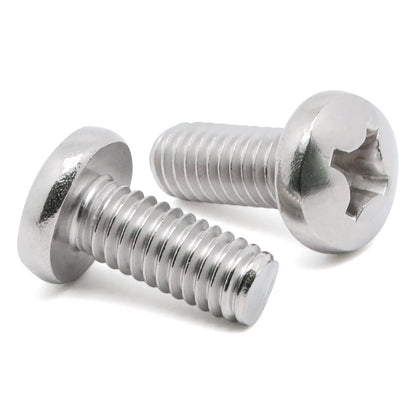 8-32 x 1/2" (1/4" to 3" Available) Pan Head Machine Screws, Full Thread, 304 Stainless Steel 18-8, Pack of 100