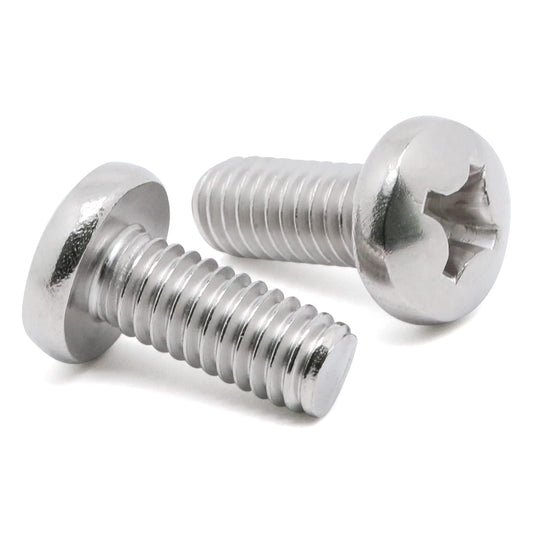 8-32 x 1/2" (1/4" to 3" Available) Pan Head Machine Screws, Full Thread, 304 Stainless Steel 18-8, Pack of 100