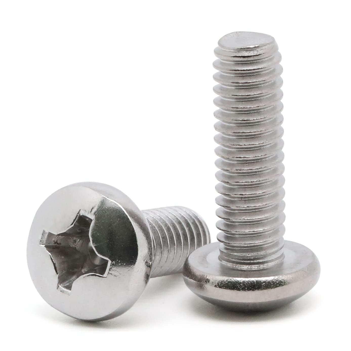 8-32 x 1/2" (1/4" to 3" Available) Pan Head Machine Screws, Full Thread, 304 Stainless Steel 18-8, Pack of 100
