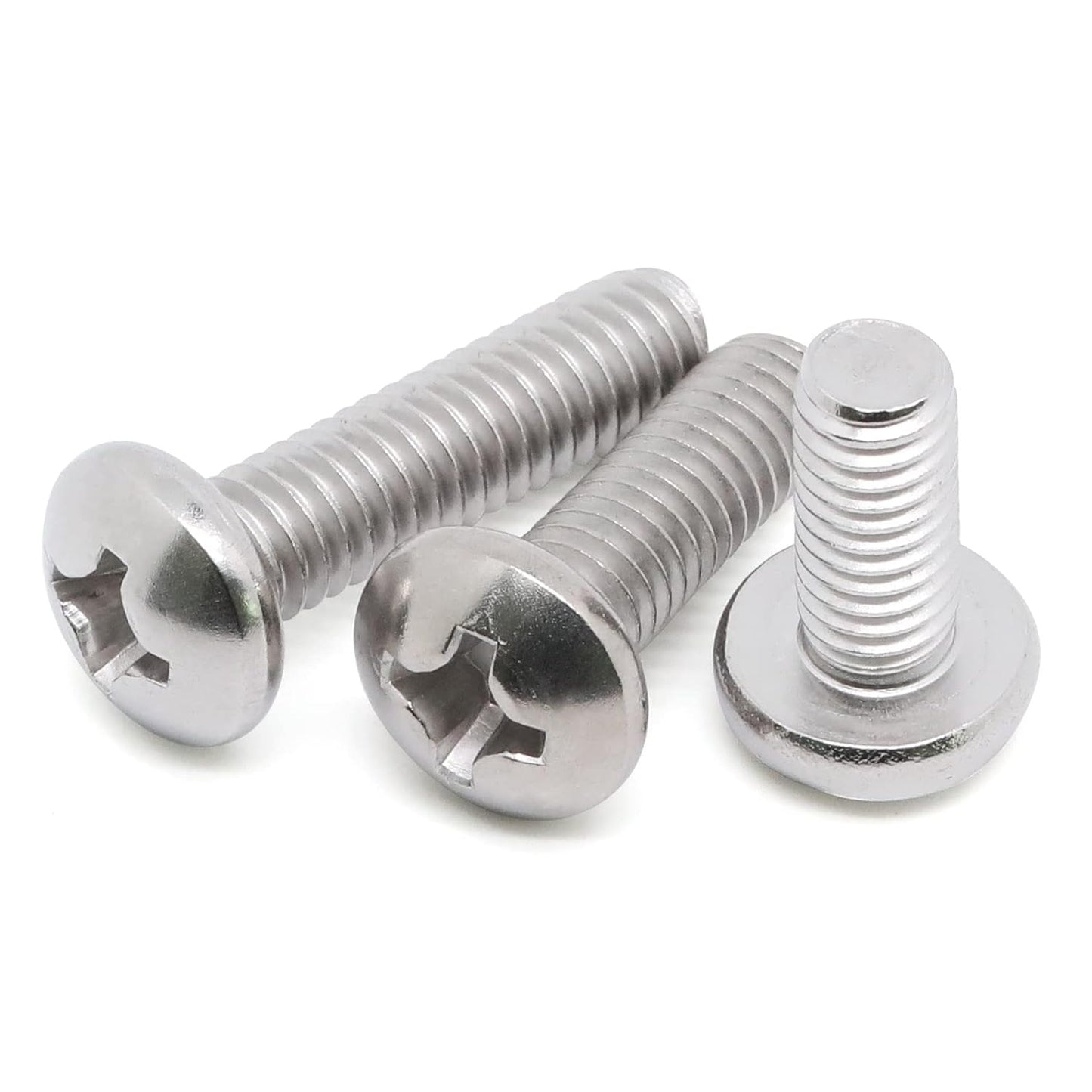 8-32 x 1/2" (1/4" to 3" Available) Pan Head Machine Screws, Full Thread, 304 Stainless Steel 18-8, Pack of 100