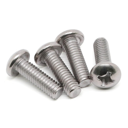 8-32 x 1/2" (1/4" to 3" Available) Pan Head Machine Screws, Full Thread, 304 Stainless Steel 18-8, Pack of 100