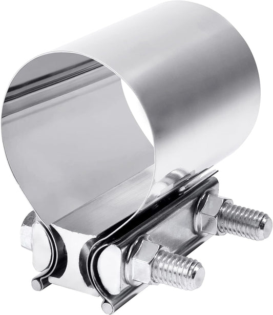 Zlirfy Stainless Steel Exhaust Clamp Band, Universal Widening Butt Joint Clamp, Fit for 2.5" Exhaust Pipe.