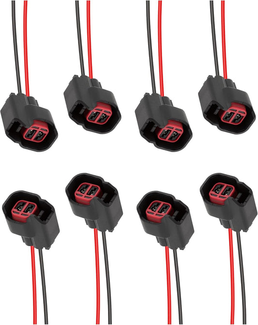 8 PCS Fuel Injector Connector Pigtail,Fuel Injectors Set of 8 Replace OEM# 5013995AA,5161919AA,Car Accessories Fuel Injector Wiring Harness Compatible with Dodge,Ford,Chevrolet (8PCS).