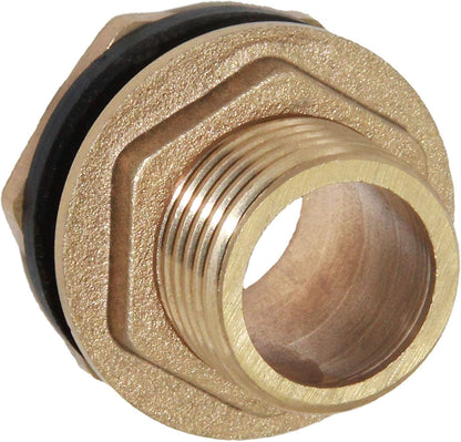 1" Male And No Female Inside Soild Brass Water Tank Connector Bulkhead Tank Fitting With Rubber Ring Stablizing