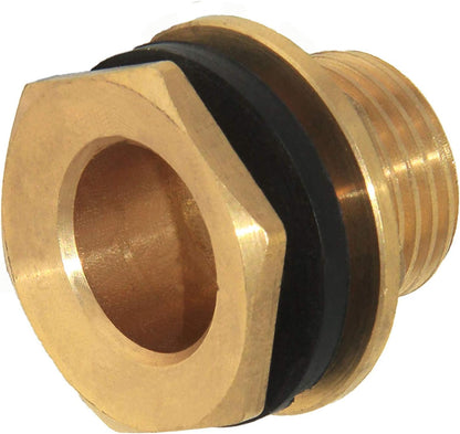 1" Male And No Female Inside Soild Brass Water Tank Connector Bulkhead Tank Fitting With Rubber Ring Stablizing