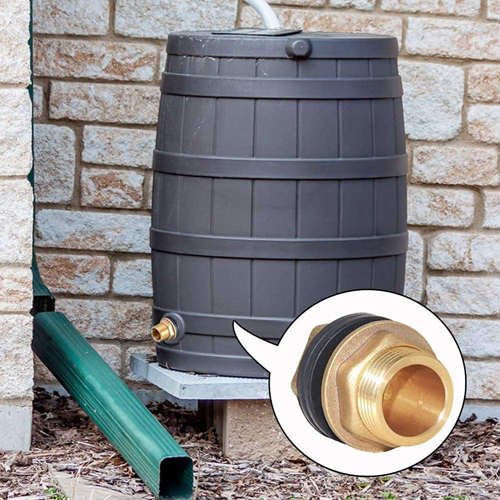 1" Male And No Female Inside Soild Brass Water Tank Connector Bulkhead Tank Fitting With Rubber Ring Stablizing