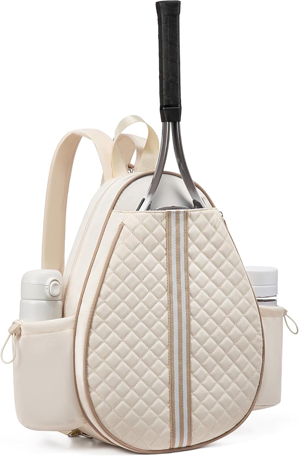 Tennis Bag, Quilted Tennis Sling Crossbody Backpack, Water Resistant Tennis Racket Bags for Women Men, Suitable for Pickleball Tennis Badminton.