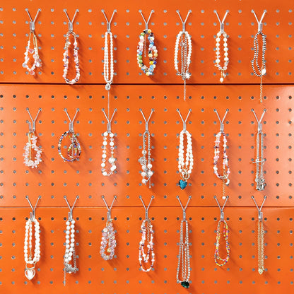 80 Pack Pegboard Hooks J-Hook – 1 Inch Silver J Hooks for Pegboard – Heavy Duty Peg Board Hooks for Hanging Jewelry, Keys, Retail Items & Small Tools – Fits 1/8” & 3/16” Pegboards