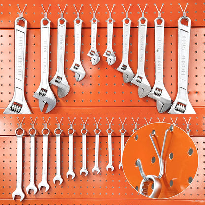 80 Pack Pegboard Hooks J-Hook – 1 Inch Silver J Hooks for Pegboard – Heavy Duty Peg Board Hooks for Hanging Jewelry, Keys, Retail Items & Small Tools – Fits 1/8” & 3/16” Pegboards