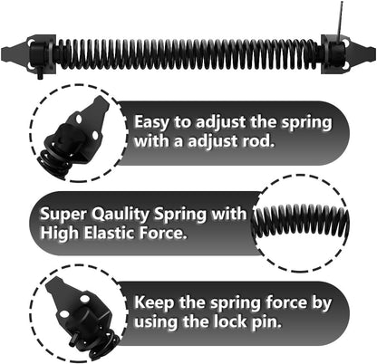 2 Pack 14" Fence gate Spring self Closing and Adjustable for Wooden or Vinyl Fence,Carbon Steel,Black(gate spring-14-2")