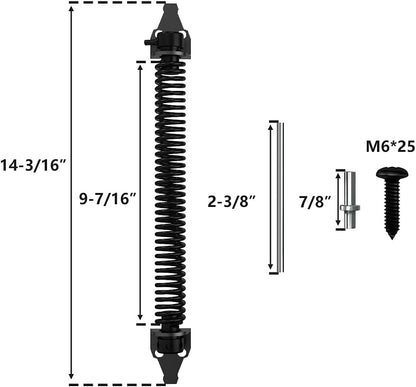 2 Pack 14" Fence gate Spring self Closing and Adjustable for Wooden or Vinyl Fence,Carbon Steel,Black(gate spring-14-2")
