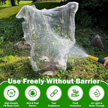 4 Pack Garden Mesh Netting for Plants 2.6x3.3ft - 3.3x4.9ft Insect Bird Netting Pest Barrier Bag with Drawstring 2 Size Fruits Tree Blueberry Bush Netting Cover Bag Protection for Vegetables Tomato