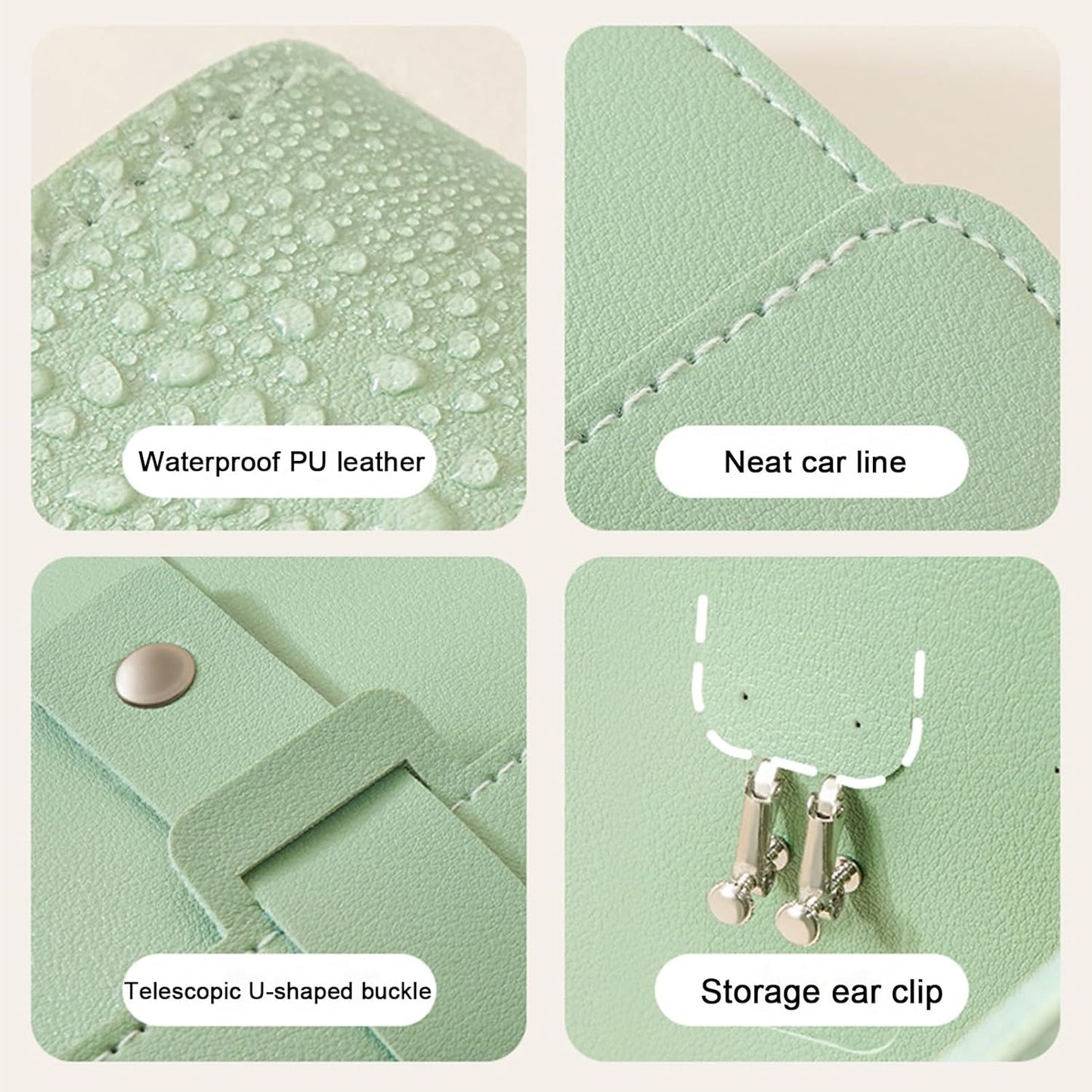 Earring Holder Organizer with Foldable Book Design Jewelry Book Organizer, Portable Pu Leather Travel Earring Case(Green)