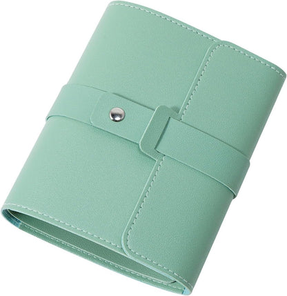 Earring Holder Organizer with Foldable Book Design Jewelry Book Organizer, Portable Pu Leather Travel Earring Case(Green)