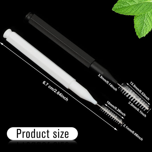 100 Pieces Braces Brush for Cleaner Interdental Brush Toothpick Dental Tooth Flossing Head Oral Dental Hygiene Flosser Toothpick Cleaners Tooth Cleaning Tool (Black, White).
