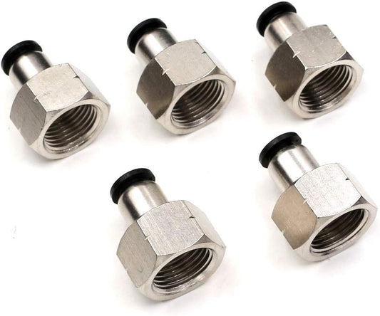 3/8 NPT Air Lines Fittings 1/4 OD Tubing Push Connect Air Fittings Quick Connect Tube Fittings Push in Connectors Fittings Air Hose Fittings Pneumatic Fittings Push Lock Fittings PCF 5Packs.