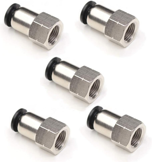 1/4 Inch Air Tube Fittings - 1/8 Npt Female Push To Connect Quick Connect Air Hose Fittings 5Packs.