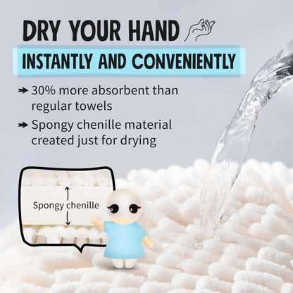 Fuzzy Ball Hand Towels (Set of 2) - Dry Your Hands conveniently with This Creative Hand Towel Hedgehog Decorative Towels for Bathroom (Pack of 2, Mint)