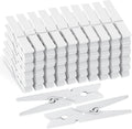 50Pcs White Wooden Clothespins, 2.9 inch Clothes Pins for Crafts, Natural Laundry Hanging Clips, DIY Cheer Pin