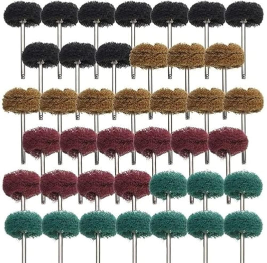 40 Pack 1 inch Abrasive Wheel Buffing Polishing Wheel Set for Rotary Tool - with 1/8" Shank (25mm).