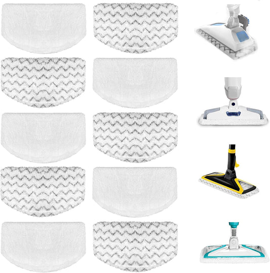 10 Pack 1940 1806 2685A Steam Mop Pads For Bissell Powerfresh Steam Mop Deluxe Pet Lift-Off Plus Slim Scrubbing Steam Mop Replacement Pad 1940A 2814 1544A 2075A Power Fresh Steamer Pad Refill Washable.