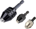 Drill Bit Adapter with 1/4 Hex Shank - 3Pcs Small Drill Chuck Extension for Impact Driver (0.6-8mm,0.3-3.6mmX2).