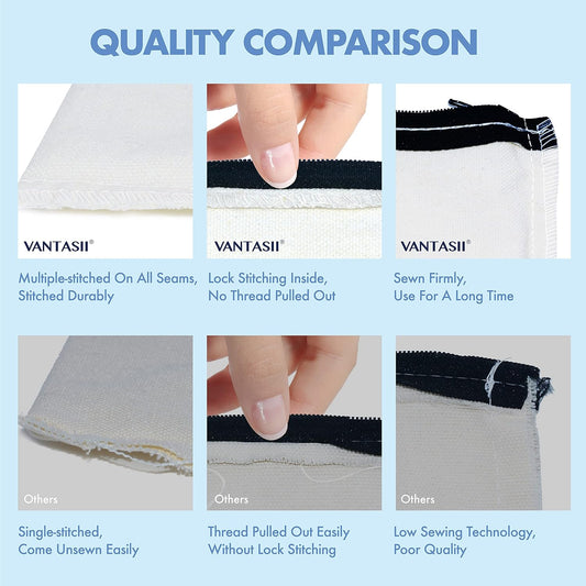 15 Pack Blank Cotton Canvas DIY Craft Zipper Bags Pouches Pencil Case for Makeup Cosmetic Toiletry Stationary Storage.