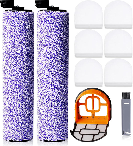 9 Pack Replacement Roller Brush and Foam Filters Kit Compatible with Shark WD101,AW302,WD201, WD161 WD261 AW261 Hydrovac XL 3-in-1 Vacuum Cleaner, Cordless Pro XL Vacuum Accessories.