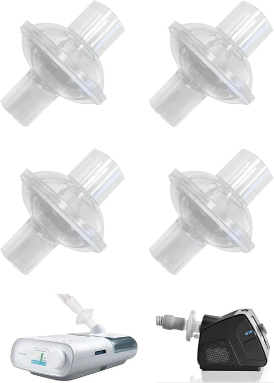 Universal CPAP Inline Filter, CPAP Air Filter for ResMed AirSense 11/AirSense 10/Philips Respironics DreamStation 2, Hose Filter for CPAP Supplies, BIPAP Supplies (4)