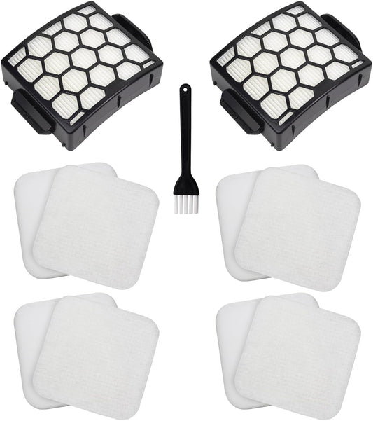 Filter Replacement for Shark LA300 LA301 LA322 LA351 LA500 LA502 LA555 LA360 LA362 LA401 LA455 LA702 Rotator Lift-Away ADV DuoClean PowerFins Upright Vacuum, Part XFFK320 & XHF320 2 HEPA 4 Foam