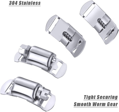 304 Stainless Steel Hose Clamp Assortment Kit DIY, Cut-To-Fit 12 FT Metal Strap+8 Stronger Fasteners,Large Adjustable Worm Gear Band Hose Clamps Screw Clamps Duct Pipe Metal Clamp Strapping