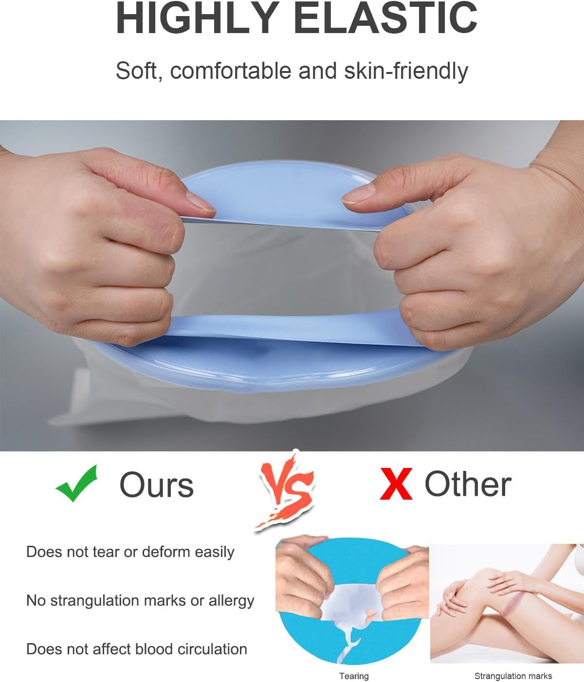 Foot Cast Shower Cover with Non-Slip Bottom, Cast Cover for Foot, Waterproof Cover for Shower After Surgery, Soft Comfortable Ankle Cast Cover for Showering, Reusable Cast Protector