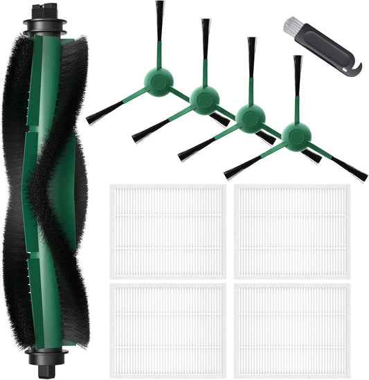 Y0140 Replacement Parts Accessories Compatible with iRobot Roomba 104/105 Vac & Combo, Y0140, Q0120, Y0110, Q011, Q0520 Robot Vacuum, 1 Roller Brush, 4 Hepa Filters, 4 Side Brush, 1 Cleaning Brushes.
