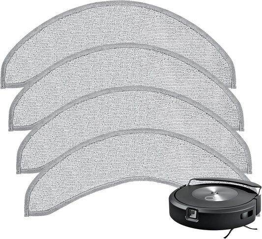 4 Pack Replacement Mop Pads for i-Robot Roomba Combo j7+/ j9+ Accessories, Microfiber Washable Mopping Pad for iRobot Roomba Combo j7+/ j9+ Robot Vacuum and Mop (Not fits for Roomba j7/ j7+/ j9+).
