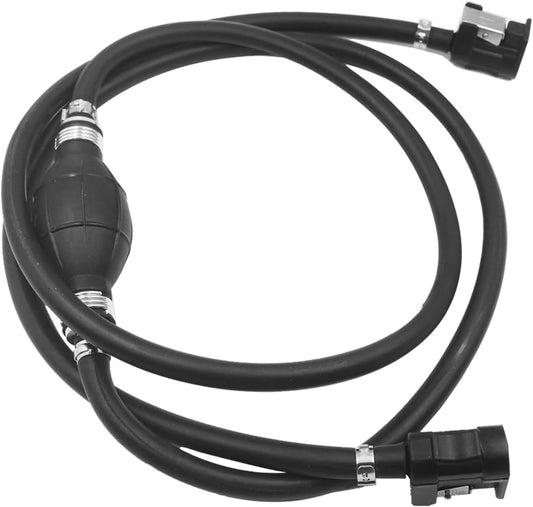 3/8" 6.56FT Car Fuel Line Assembly Kit, Auto Steel Fuel Line Hose Clamps Primer Bulb, Compatible with Marine Outboard RVs Tractors Caravans Boats Motors Vehicles and More.