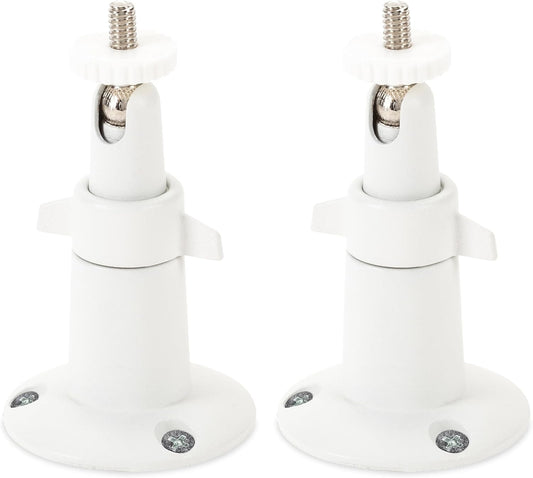 Adjustable Metal Wall Mount for Arlo Essential 3rd Gen/2nd/1st/Go 2/Arlo Pro (6th Gen)/Pro 5S 2K/Pro/4/3/Ultra (3rd Gen)/Ultra 2/Ultra & Ring Stick Up Cam (Battery/Plug-In) (2-Pack, White).