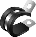 1/2 Inch Cable Clamp, 25 Pack Stainless Steel Wire Clamp, Rubber Metal Hose Clamps for Wire Line Clips, Pipe, Hose Bracket, Tube Holder (14mm).