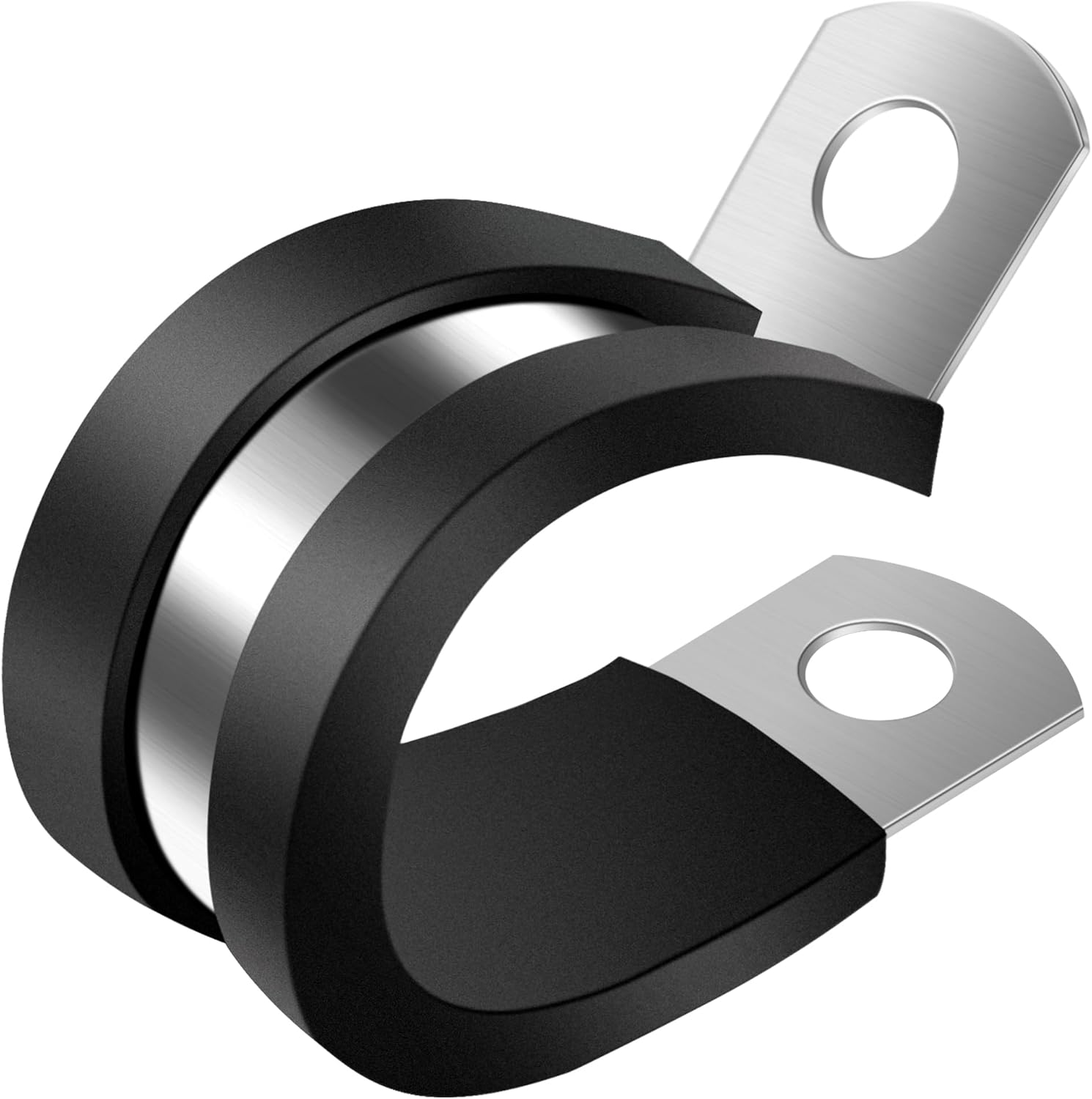 1/2 Inch Cable Clamp, 25 Pack Stainless Steel Wire Clamp, Rubber Metal Hose Clamps for Wire Line Clips, Pipe, Hose Bracket, Tube Holder (14mm).