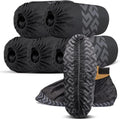 Shoe Covers Disposable 50 Pack (25 Pairs) - Durable, Non-Slip, Water Resistant, and Recyclable Boot Covers for Indoor and Outdoor Use - One Size Fits Most (Non-woven-Black).