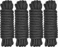 Boat Dock Lines 1/2" x 15' - Double Braided Nylon Boat Ropes for Docking with 12" Loop, Marine-Grade High Strength Boat Lines Dock Rope, Premium Marine Rope Mooring Lines, Easy Handling - 4 Pack,Black.