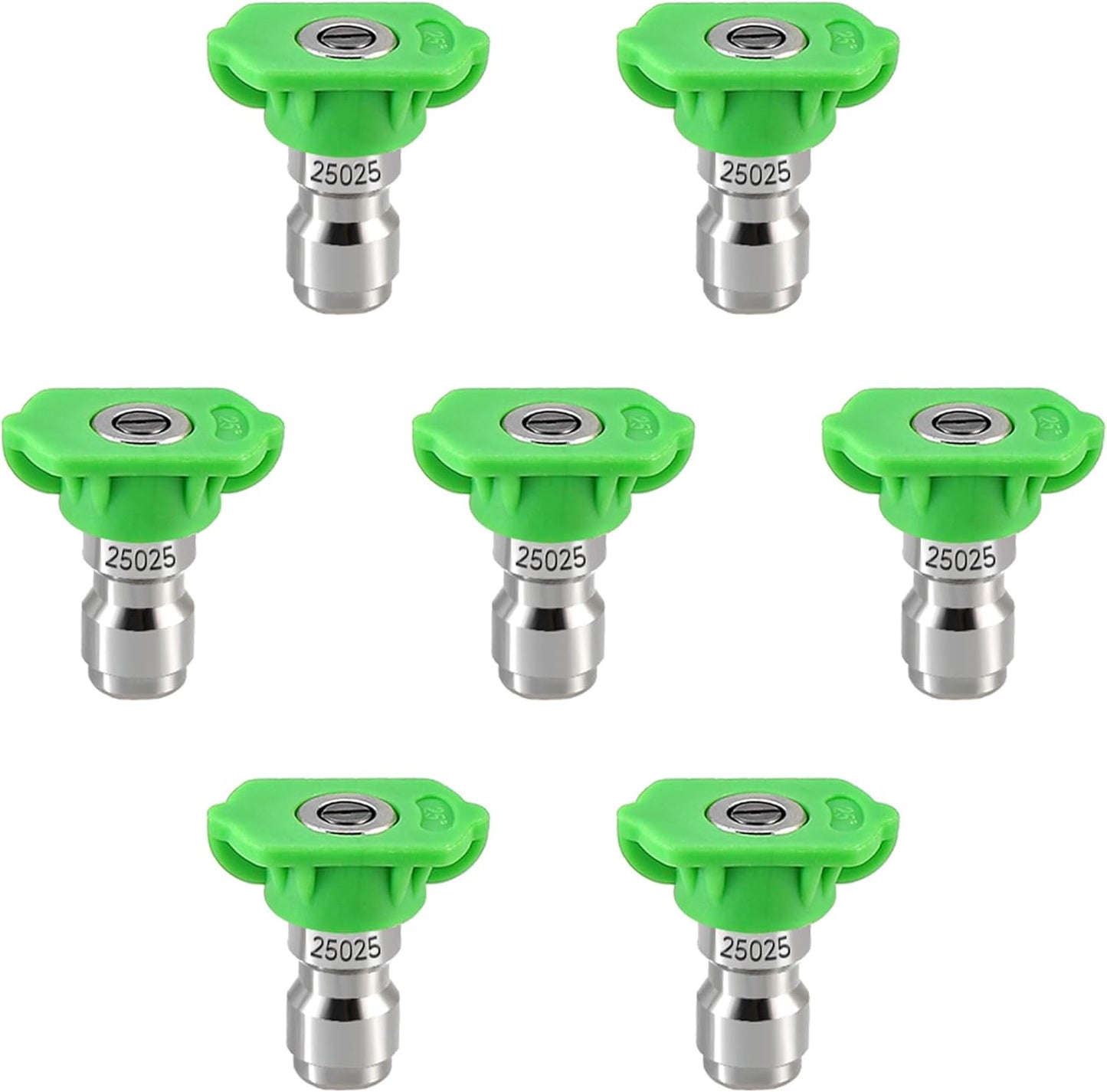 Pressure Washer Tips, 25 Degree Green Power Washer Nozzle Tips 7 Pack, 1/4 Inch Quick Connect, 4000 PSI
