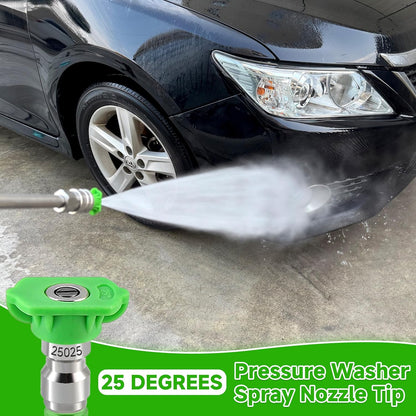Pressure Washer Tips, 25 Degree Green Power Washer Nozzle Tips 7 Pack, 1/4 Inch Quick Connect, 4000 PSI